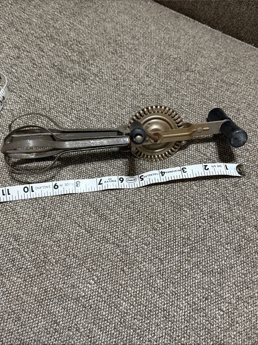 Black wooden handle vintage egg beater/Mixer
